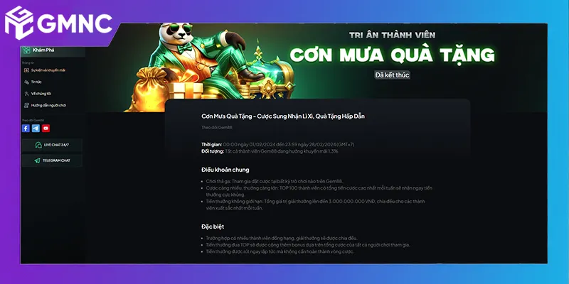 Hệ thống thưởng VIP minh bạch quyền lợi theo từng cấp